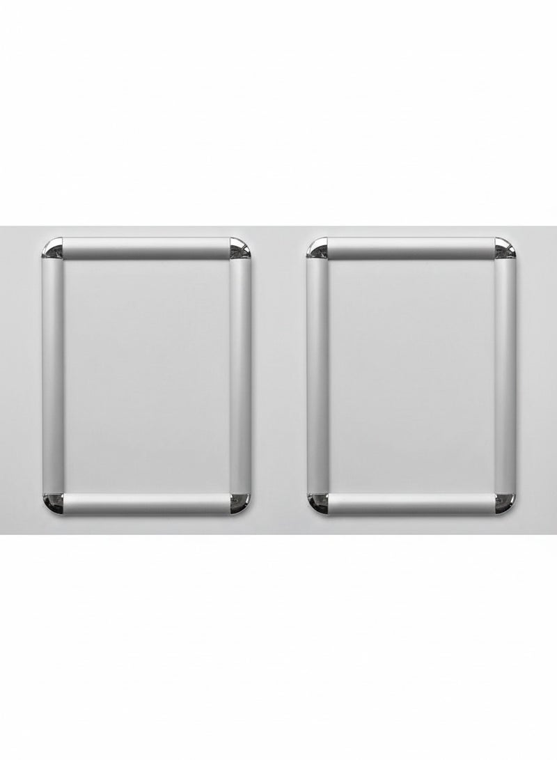 Premium Aluminum Snap Frame - Front-Loading Clip Frame for A4 Posters, Wall Mounted Professional Display with Chrome Corners, Silver - Image 1
